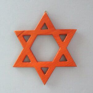 Vintage hand carved wood Star of David - wall decor - 12 1/2"  - Judaica
